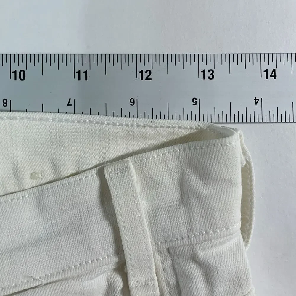 McGuire 24 Majorelle Mid Rise Flare Jeans Cream Denim Normcore Minimalist *flaw